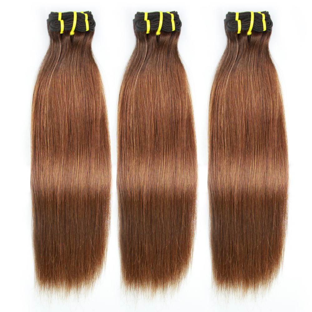 Double Drawn Highlight #2/4 Bone Straight Virgin Hair Bundles